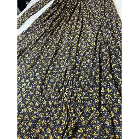 Fee People Hello and Goodbye Mesh Black Floral Long Sleeve Maxi Dress Sm Cottage - Picture 8 of 12